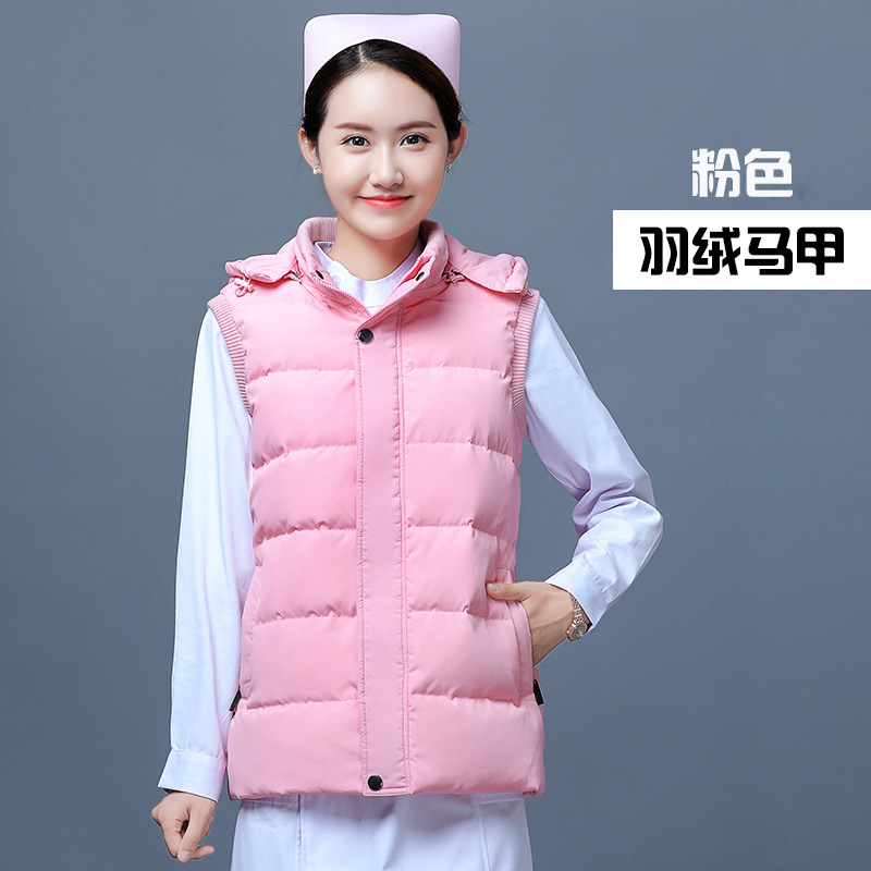 핑크/다운 조끼