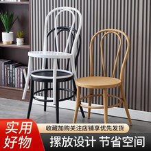 欧式铁艺白色黑色仿木纹椅子复古餐椅酒店宴会婚礼摄影婚庆叉背椅