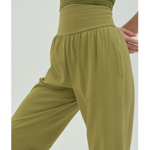 2024 New Yoga & Fitness Workout Pants: High-Waisted, Loose-Fit Wide-Leg Pants with Adjustable Cuffs—Perfect for Tummy Control in Dance and Pilates