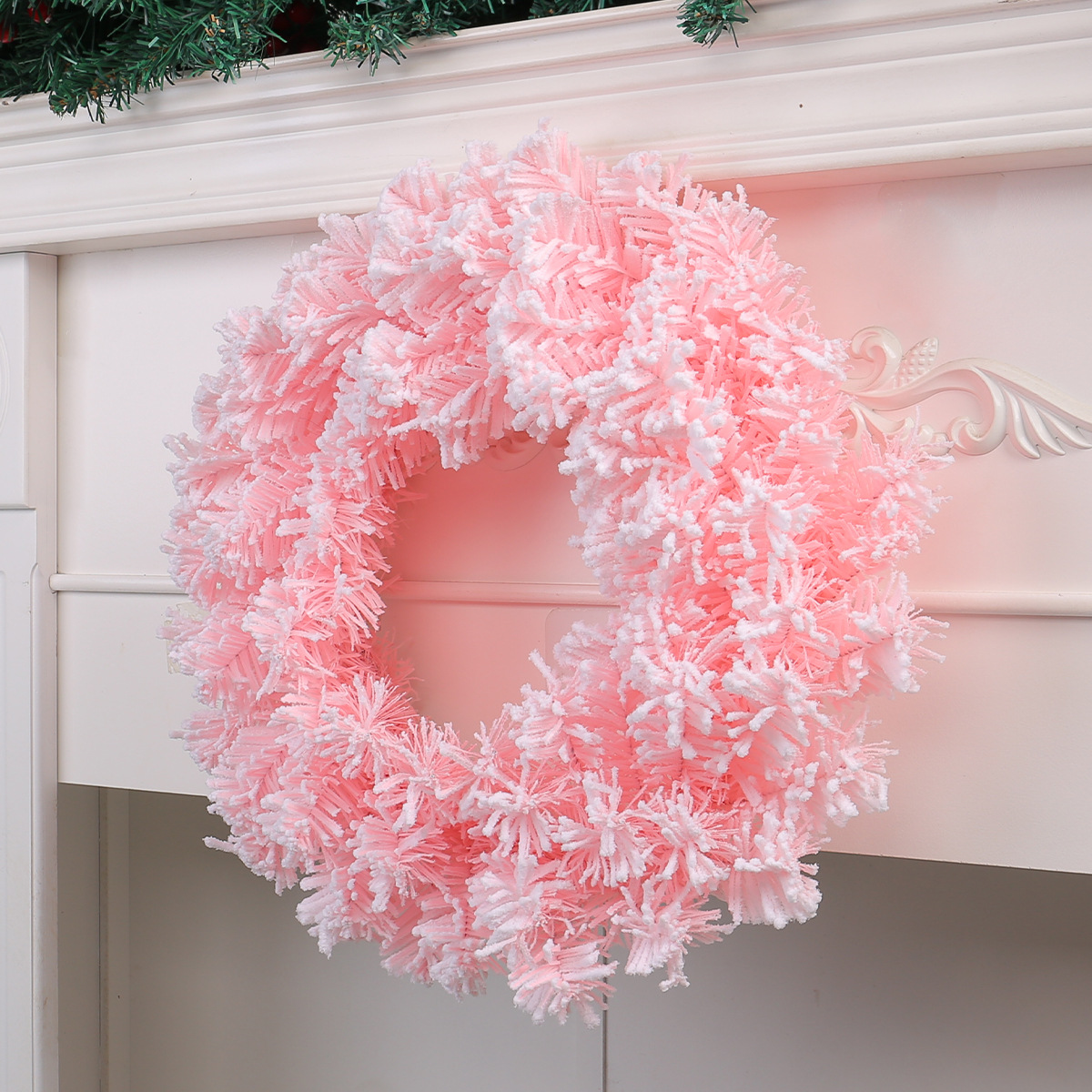 Navidad transfronteriza flor de cerezo rosa puerta colgante ventana decoración colgante simulación flor blanca decoración de Navidad