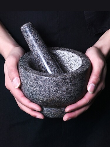 9WOR garlic pounder stone mortar grinder garlic mortar large household rice cake pounding natural granite pestle and mortar