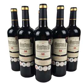 法国进口红酒 15度重型瓶 莱斯巴顿城堡老藤干红葡萄酒 考拉西拉