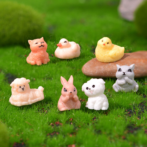 New Mini Cute Small Animal Series Micro Landscape Gardening Resin Ornament Succulent Plant Small Accessory