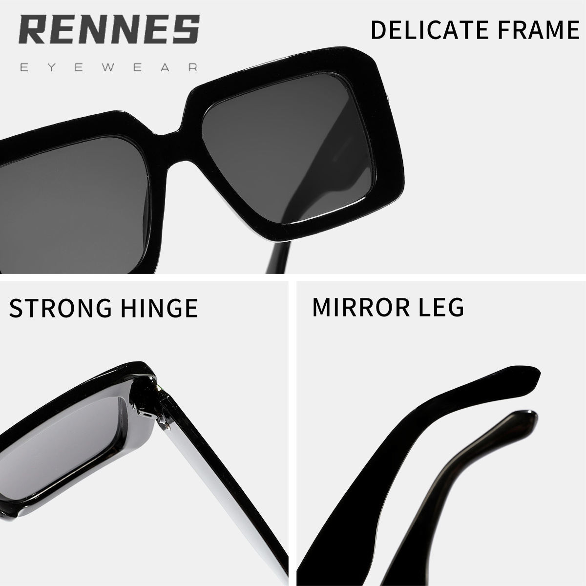 Nuevas gafas de sol anti-ultravioleta transfronterizas de estilo retro con marco callejero para hombres y mujeres, gafas de sol de pasarela de moda de lujo ligero europeo y americano