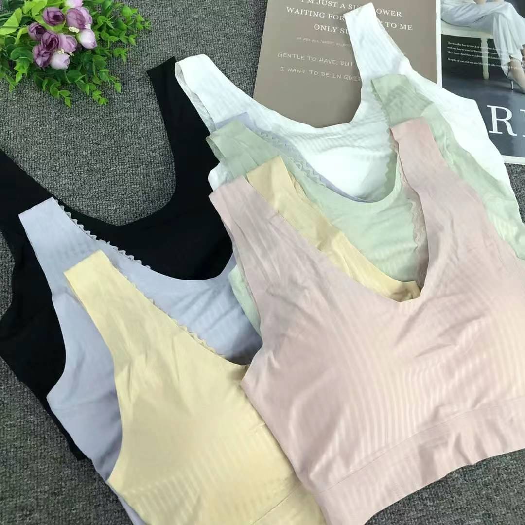 Nueva taza de látex sin marcas de alta calidad, chaleco de dama sin anillo de acero, bra de yoga, ropa interior deportiva, mujer al por mayor