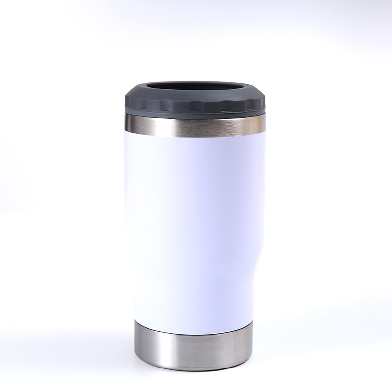 Transfronterizo 14oz al aire libre portátil tanque de frío de doble capa de pulverización de vacío taza de aislamiento de plástico creativo auto-construido abridor de botellas de vidrio de cerveza