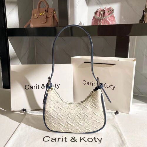 Hong Kong MrCKJHOSEl This year's popular pleated bags for women, summer niche design, crescent bag, underarm bag, single shoulder