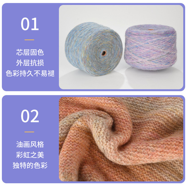 Spot 1/4.2NM oil painting colorful velvet coat factory woven yarn…