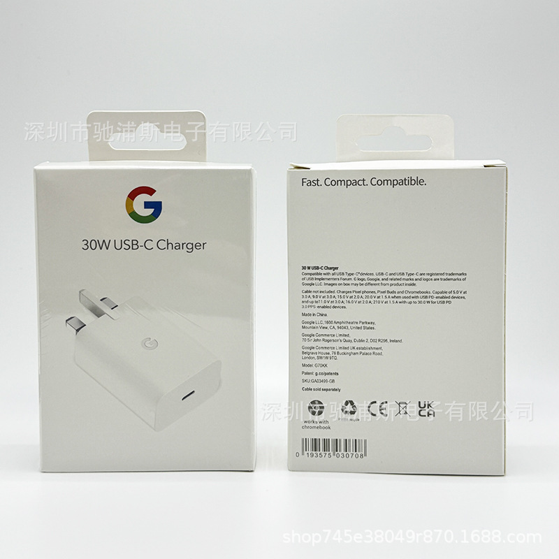 Applicable to Google 30W Adapter English Standard Three-legged 3pin Charging Head Original Fast Charging Amazon Pack Hot Selling Google