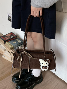 Retro shoulder bag, handheld one-shoulder bag, city style, high-end