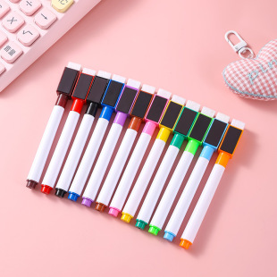 With magnetic erasable pen without leaving marks square head color core with brush whiteboard pen children's drawing board graffiti pen 