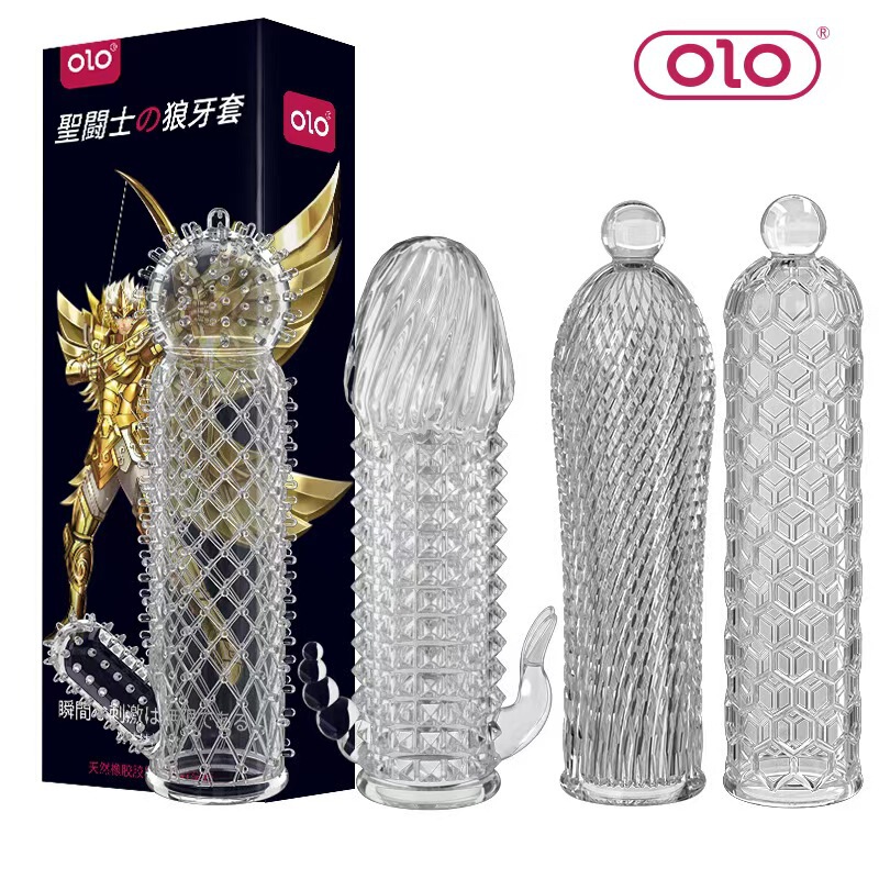 OLO Sexy wolf tooth set male penis set crystal set couple toys adult sex products silicone set Wholesale