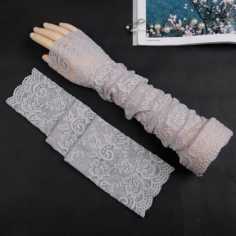 Women's Long Sleeve Sunshade Lace Elastic Arm Sleeves Driving Arm Protectors Summer Sun Protection Thin Cuffs Women's Long Sleeve Sunshade Lace Elastic Arm Sleeves Driving Arm Protectors Summer Sun Protection Thin Cuffs