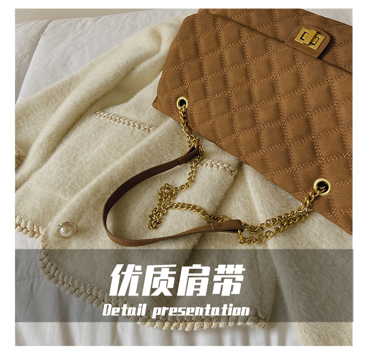 The new diamond-shaped chain bag for women is a trendy and fashionable matte single-shoulder armpit bag for commuting. The large-capacity crossbody bag is a cross-border trend undefined