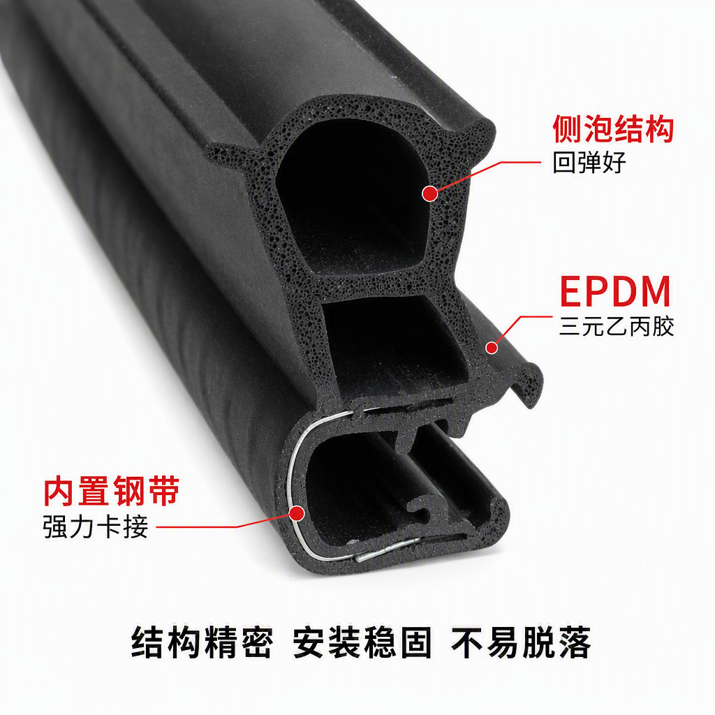 Epdm Rubber Side Foam Sealing Strip Car Door Rubber Strip U-Shaped Edge Protection Anti-Collision Soundproof Strip High Temperature Resistant T-Shaped Waterproof Strip