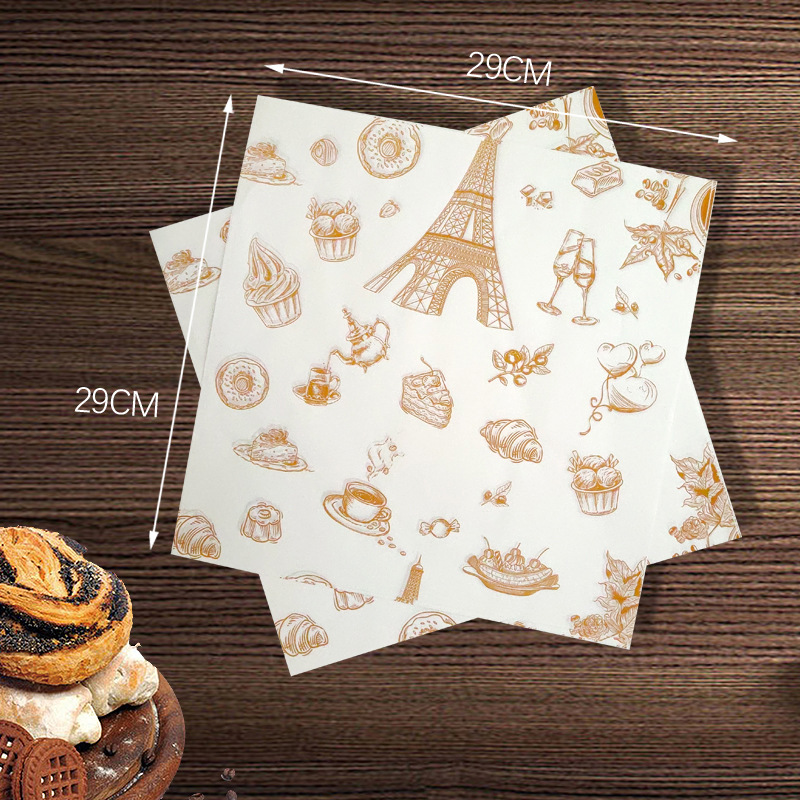 Papel a prueba de aceite Papel de hamburguesas Papel bandeja de aceite Papel de pan Papel para hornear Papel de almohadilla de pizza Papel de freidora de aire