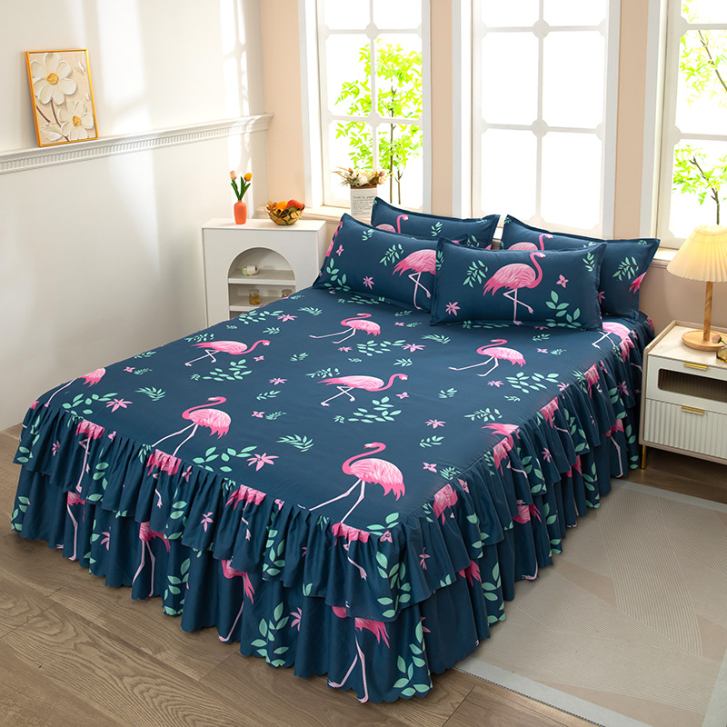 Falda de cama, sábana gruesa, colchón antideslizante agradable para la piel, funda protectora, funda de cama Simmons de una pieza, cama doble de 1,8 m