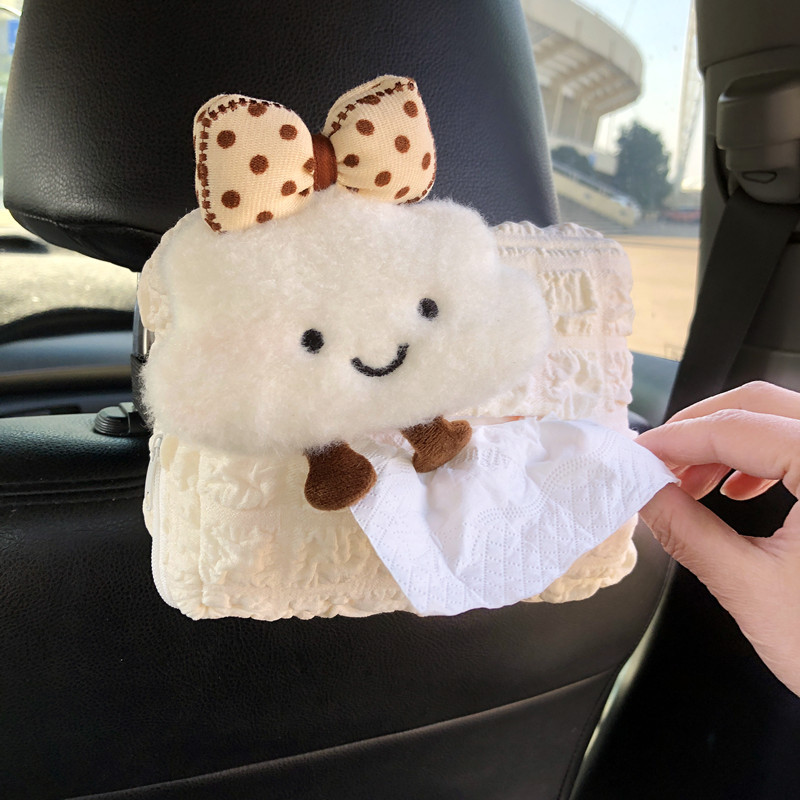 2026 New Model Car Tissue Box, Plush Hanging Type, Universal, Car Interior Accessories, Wholesale from Manufacturer, Cross-Border Dropshipping