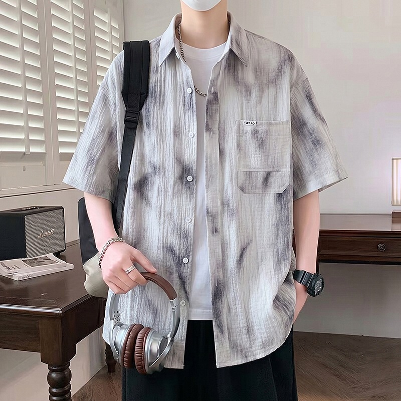 2026 New Fashion Casual Men's Short-Sleeved Shirts Men's Casual Light Mature Style Shirts