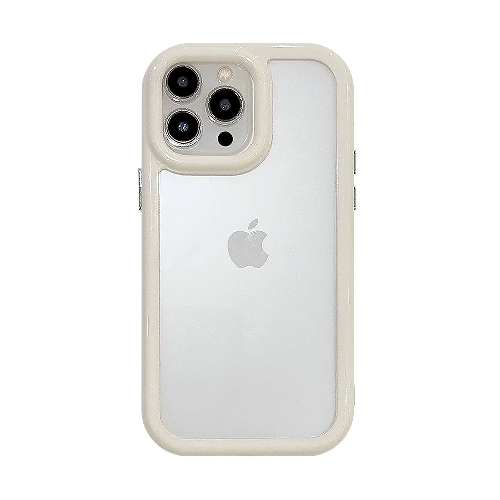 Чехол для телефона (Apple 16 Pro Max) из акрила, кремовая окантовка, стиль высокого качества