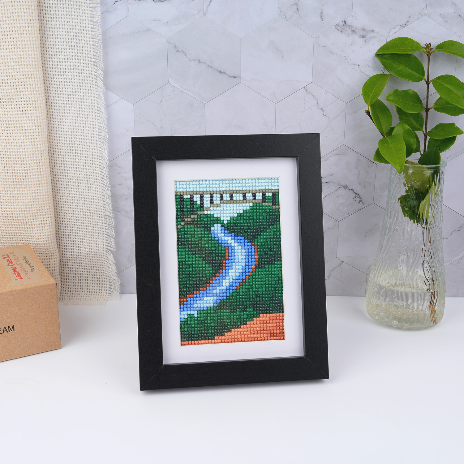 Estación independiente venta caliente 5D pintura de diamantes 5 * 7 pulgadas marco de fotos del corazón del parque nacional segunda edición serie de paisajes transfronterizos