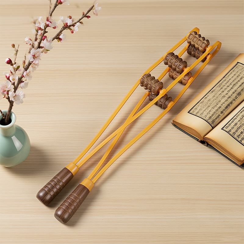 Seiko Chicken Wing Wood Back Roller Wheel Back Strip Home Back Massager Waist Cervical Spine Relaxation Meridian Device