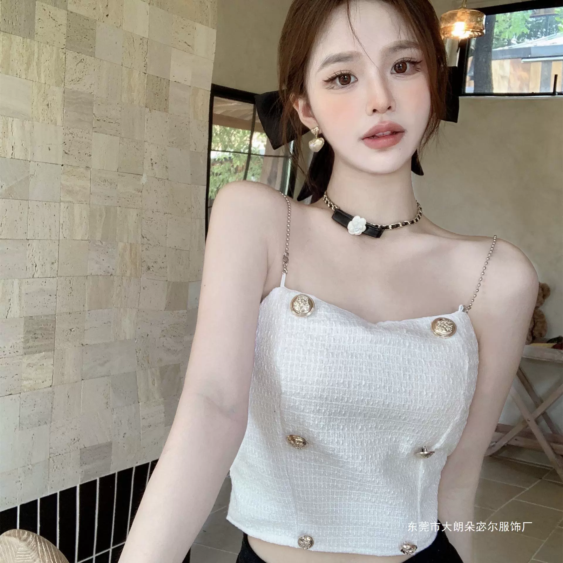 新款外穿甜辣妹修身短款外穿抹胸背心女夏季小香风纯欲性感小吊带