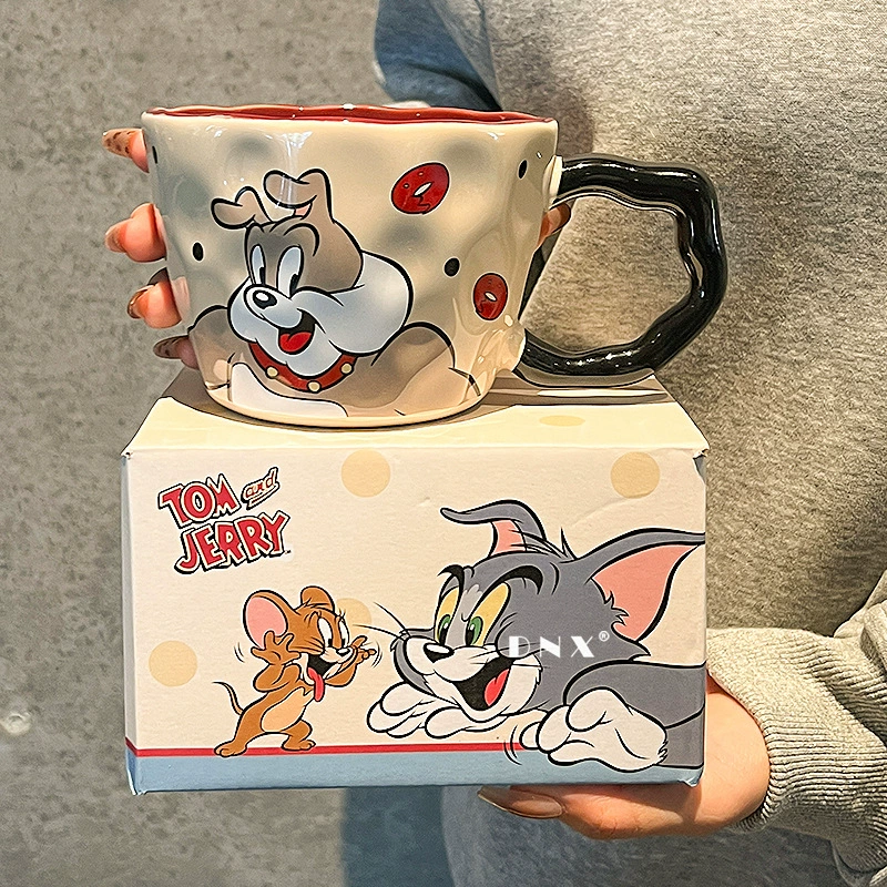 Ceramic Tom & Jerry Mug, 530 ml, Large Ear Handle — Gift Coffee & Breakfast Cup
