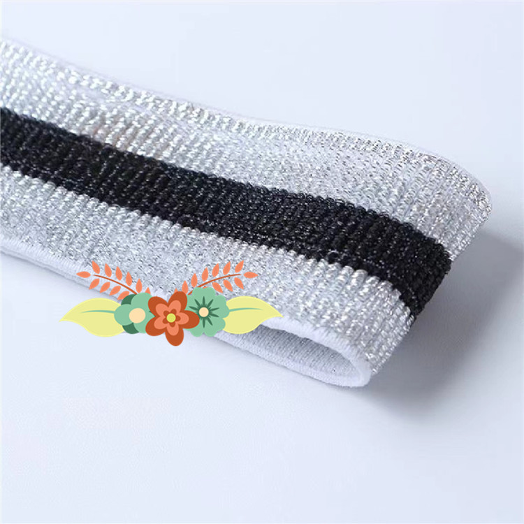 裤子银色中间红弹力带蓝边带红松紧带彩色粉红色中间黑橡筋带