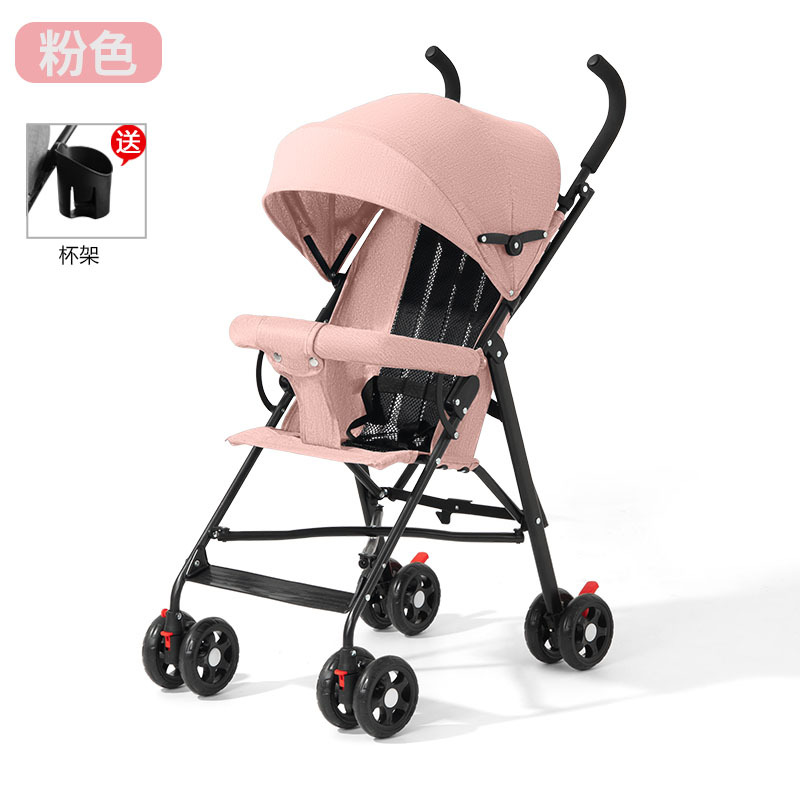 Carrinche de bebé ligero y plegable simple para sentarse y acostarse, viaje de verano para niños pequeños, carro de mano para niños pequeños