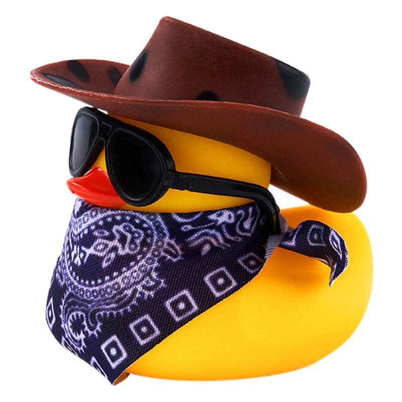 Утка бассейна детей голоса звонка щипка воды желтой утки западного стиля джинсовой ткани купания маленькая утка