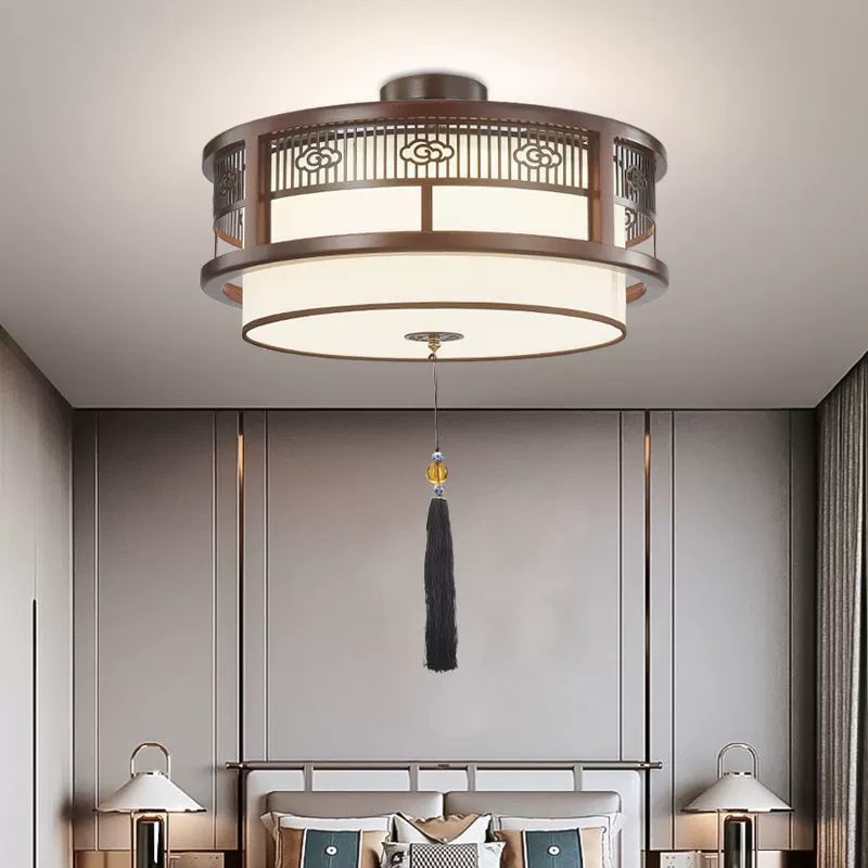 Новая люстра в китайском стиле из цельного дерева для гостиной, обеденного стола, спальни, антикварная домашняя лестница, коридор, уличная крыша, дверь, башня, лампа, завод