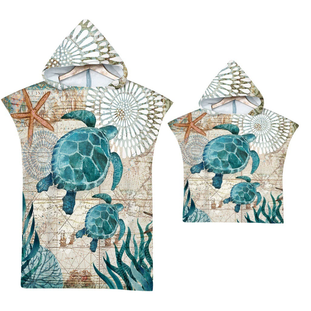 Ocean банное полотенце с капюшоном пляжное полотенце накидка пляжная одежда халат с принтом банное полотенце с капюшоном минимальный заказ