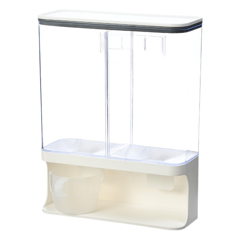 Multi-funcional montado en la pared multi-grano tarro de almacenamiento hogar cocina caja de almacenamiento de grano productos secos sellado tarro caja de almacenamiento de arroz tarro