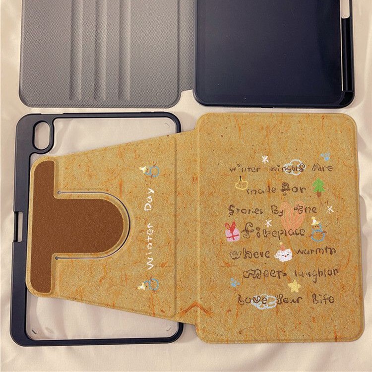 Ins English 360 Rotating Ipad2026 Tablet Protective Case 8/9/10 Generation Case Pro2024 Protective Case