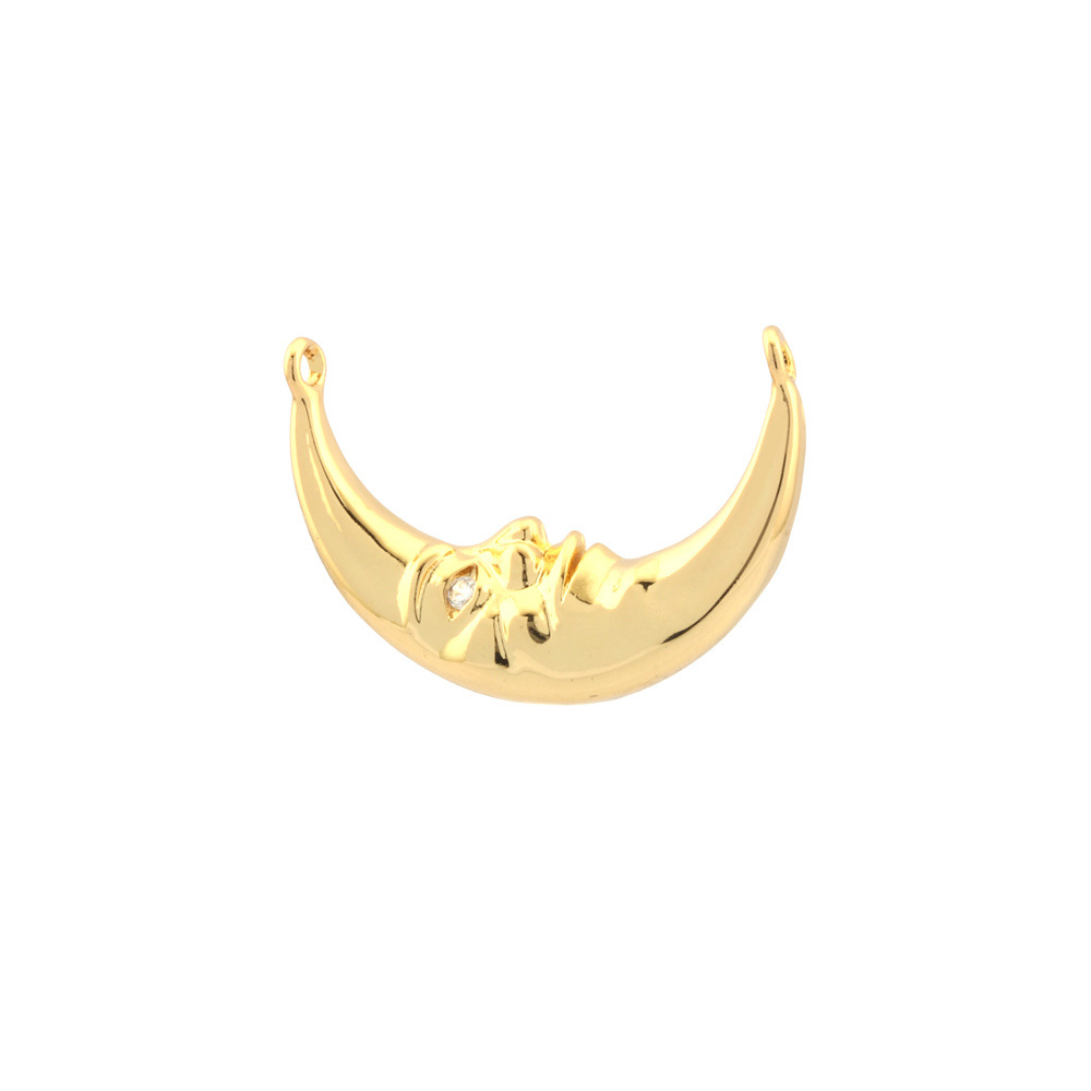 2g Weight Pendant Jewelry Making Type 16 * 19mm Jewelry Making Size Zircon Inlay Material DIY Jewelry Accessories Classification 1 Piece Quantity Copper Material Letter, Moon Pattern All Seasons Season Simple Style Style 1 Piece 16 * 19mm Copper Zircon Letter Moon Pendant 12