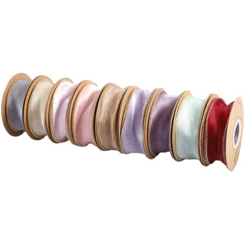 Gold edge fish tail silk ribbon polyester yarn 4cm 10 yards flower bouquet flower knot cake box gift box bow knot