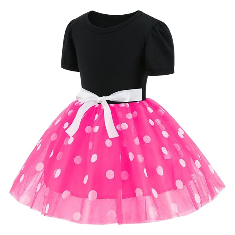 2022 vestido de los niños pequeños y medianos Amazon AliExpress Comercio exterior nuevo Polka Dot princesa vestido niñas arco vestido