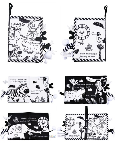  New Gbee Tail Cloth Book Toy Book Tear-Resistant 0-1 Year Old Baby Cloth Book Early Education Enlightenment Cognitive Book 