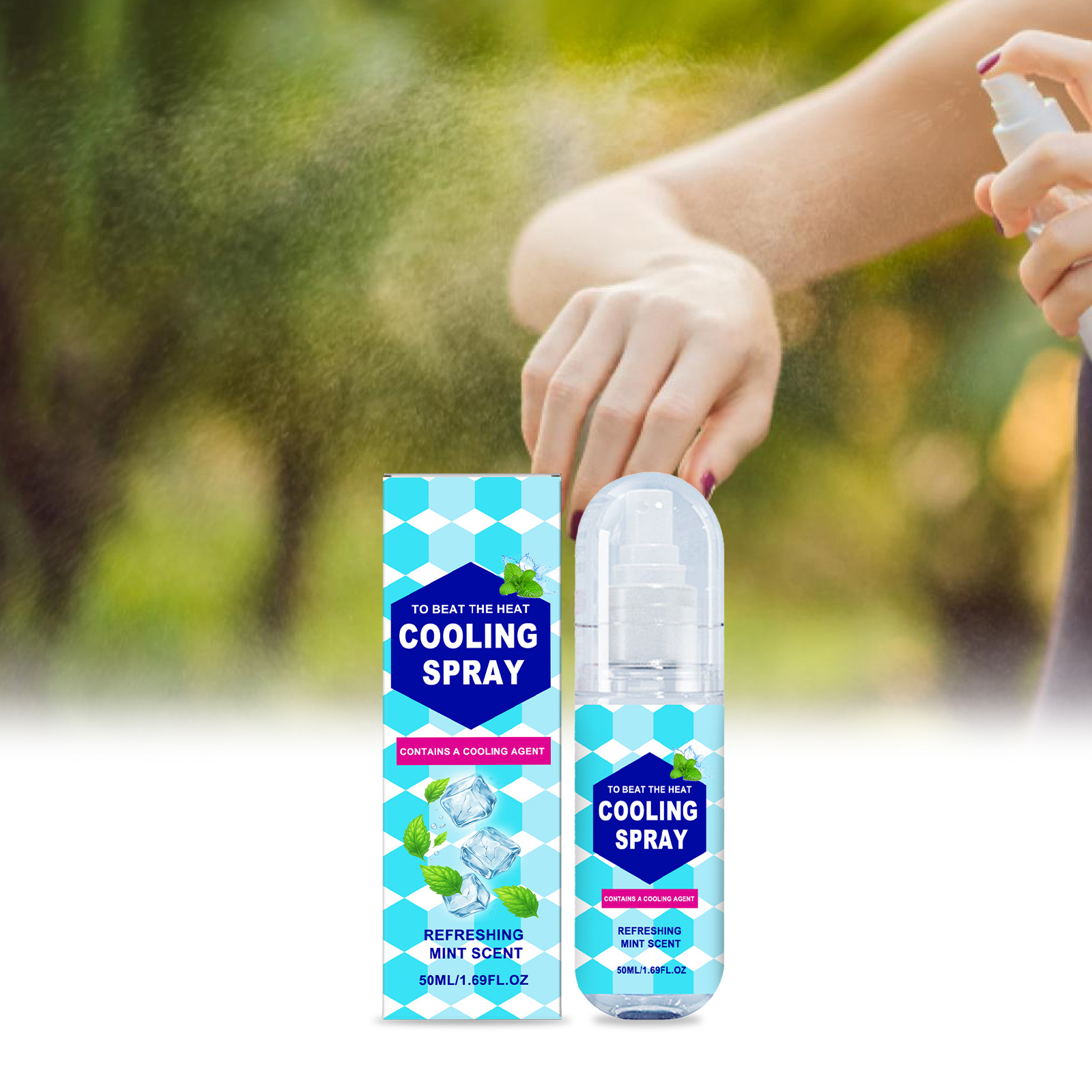 Cooling Spray for Summer Outdoor Sports, Running, Fitness, and Sweating; Refreshing Clothing That Doesn'T Feel Sticky; Portable Spray