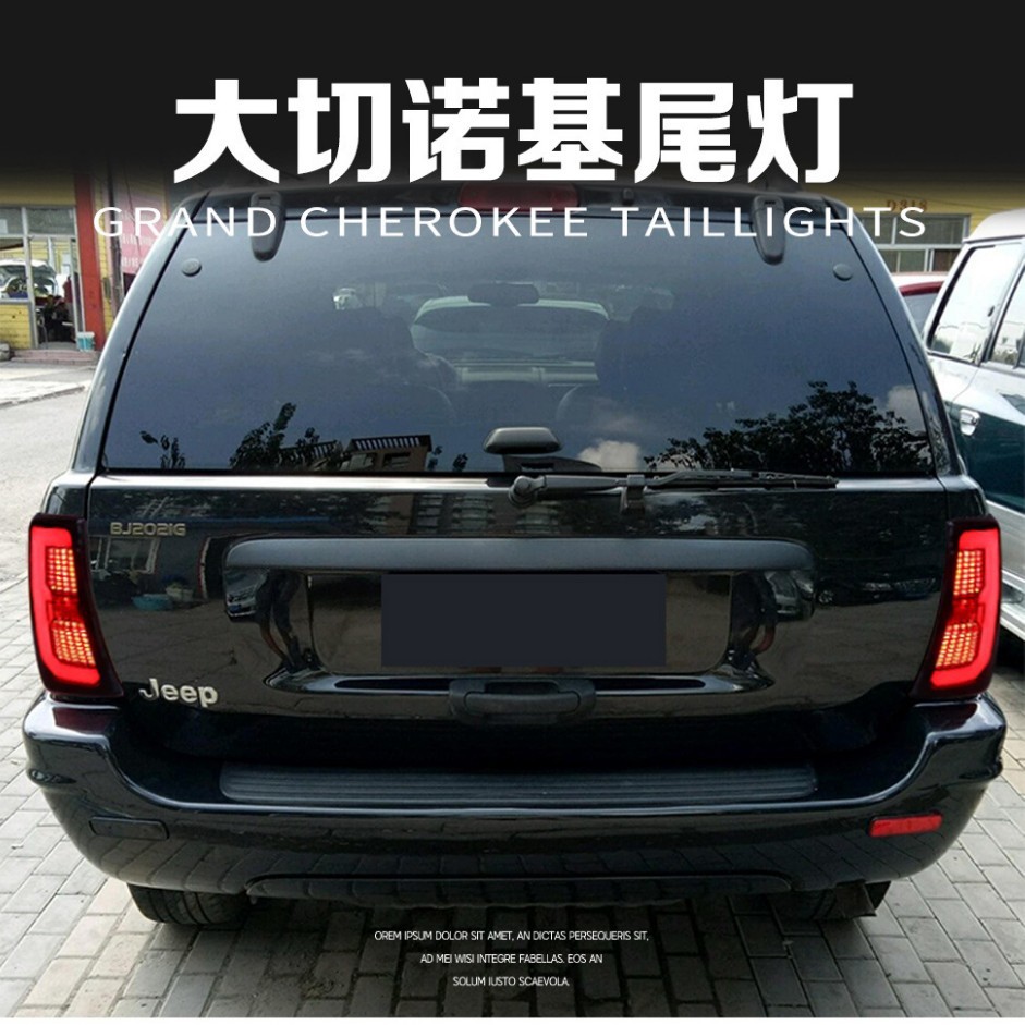 Cross-border suitable for 1999-2004 Jeep Grand Cherokee modified taillight LED rear turn signal black red
