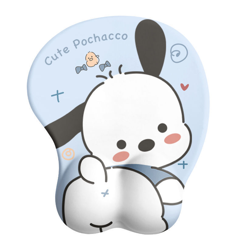 Protector de muñeca 3D lindos dibujos animados computadora portátil de oficina es memoria algodón muñeca de goma protector de muñeca de color sólido