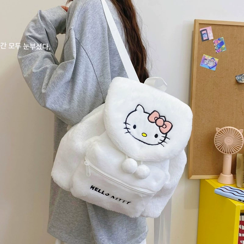 Рюкзак Hello Kitty, плюшевый, демисезонный и вместительный