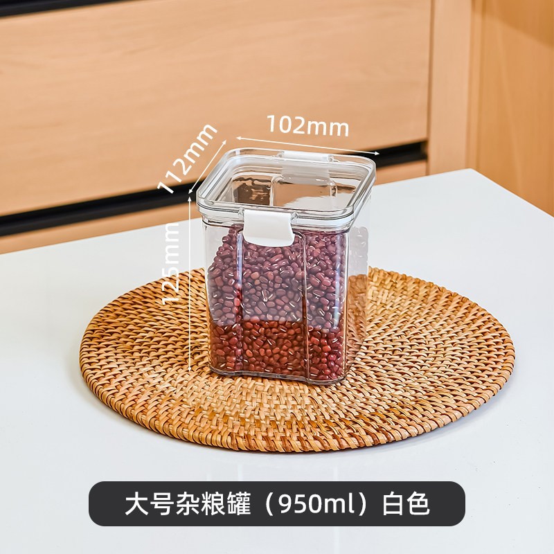 Tanque de sellado granos, especias de cocina, contenedor de almacenamiento de granos, caja de plástico transparente de grado alimenticio, caja de almacenamiento de té de productos secos image 14