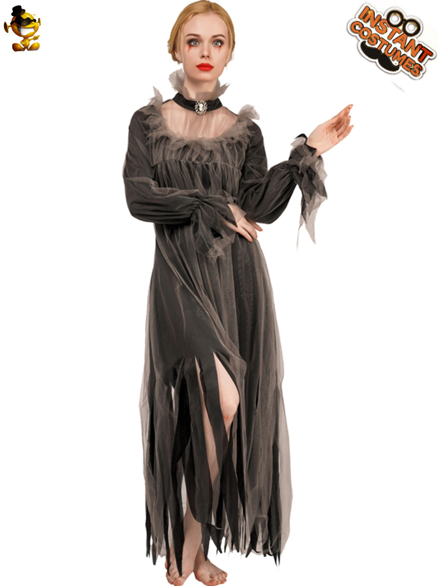 Halloween fantasma Festival adulto mujer horror fantasma novia Zombie falda Cosplay juego de rol accesorios traje image 4