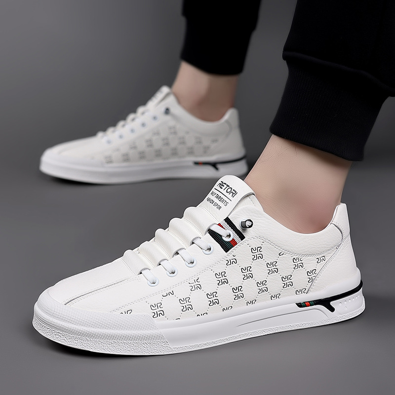 Zapatos blancos para hombres, zapatillas de deporte de verano, zapatos de moda retro para hombres, pies transpirables y sin olor, zapatos deportivos y casuales, zapatos para hombres al por mayor