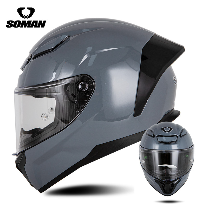 新型SOMANオートバイレースヘルメット男女四季機関車騎乗電気自動車カップルヘルメットSM973