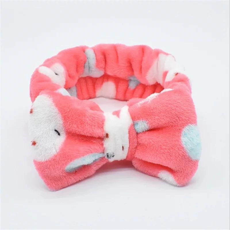 Коралловая повязка для умывания с бантом, на запястье, корейский/европейский стиль
