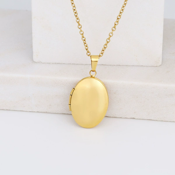 Glossy golden necklace, 16mm