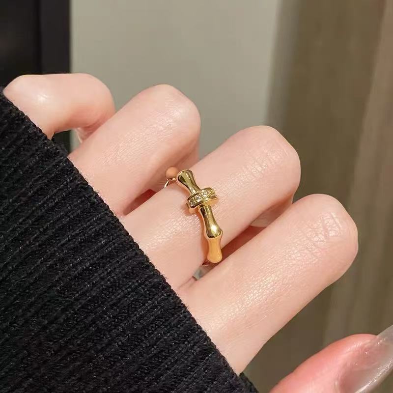 新中式复古沙金开口可调节戒指女新款时尚甜美轻奢小众精致指环|undefined